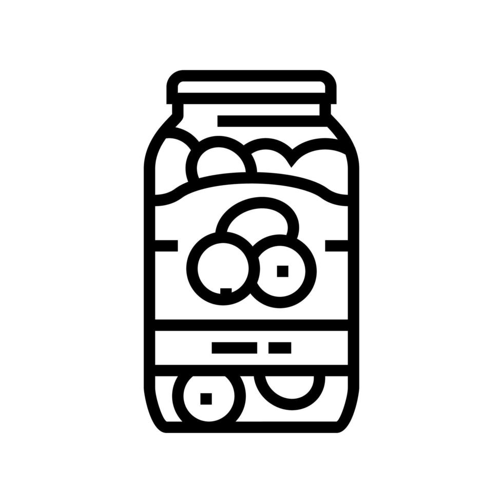 olive de couture dans l'illustration vectorielle d'icône de ligne de bouteille vecteur