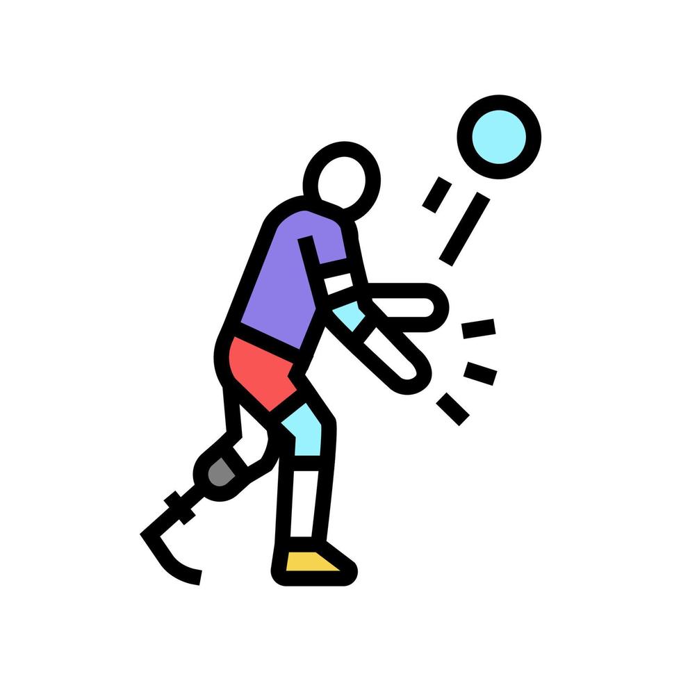 volley-ball handicapé athlète couleur icône illustration vectorielle vecteur