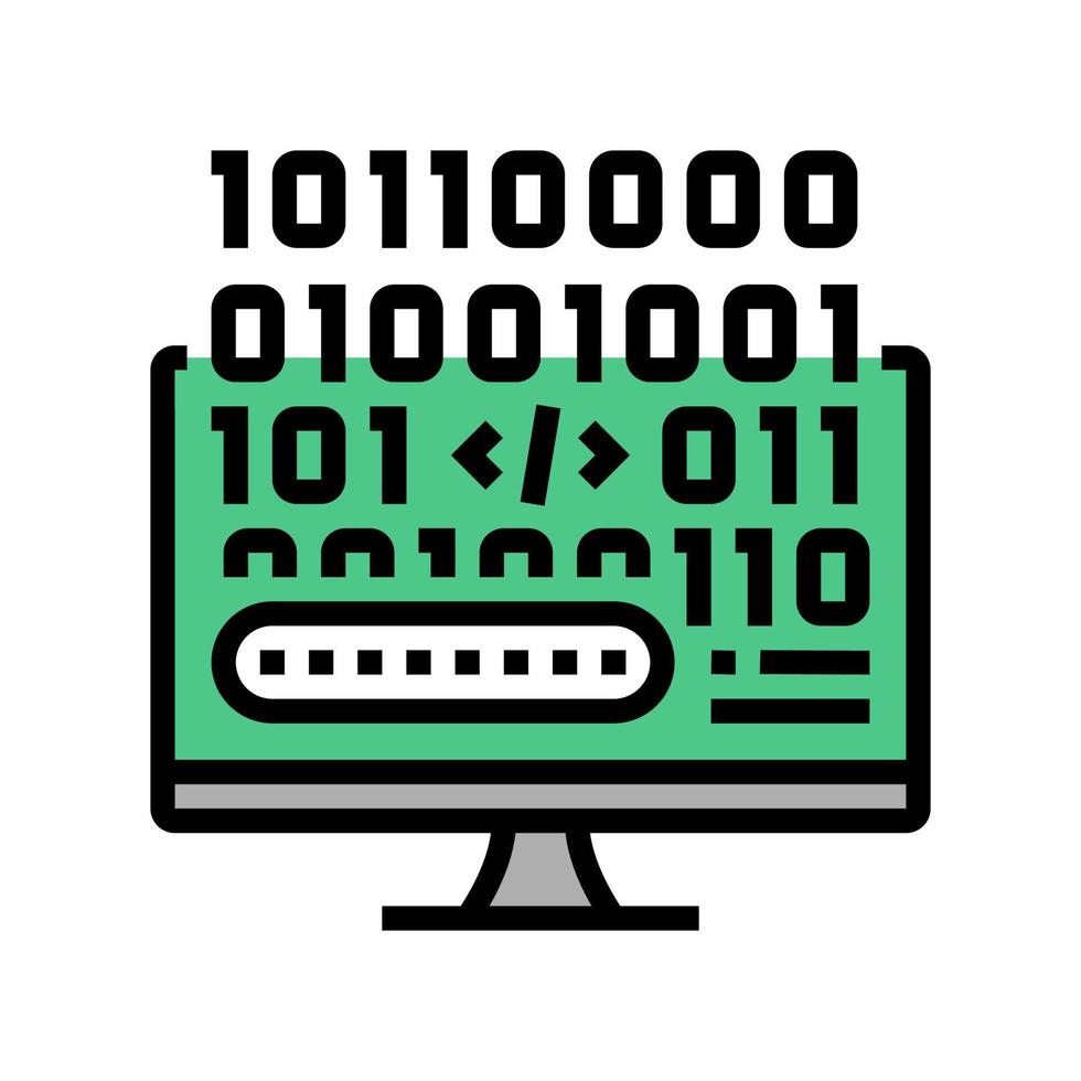 illustration vectorielle d'icône de couleur de développement de microcode vecteur