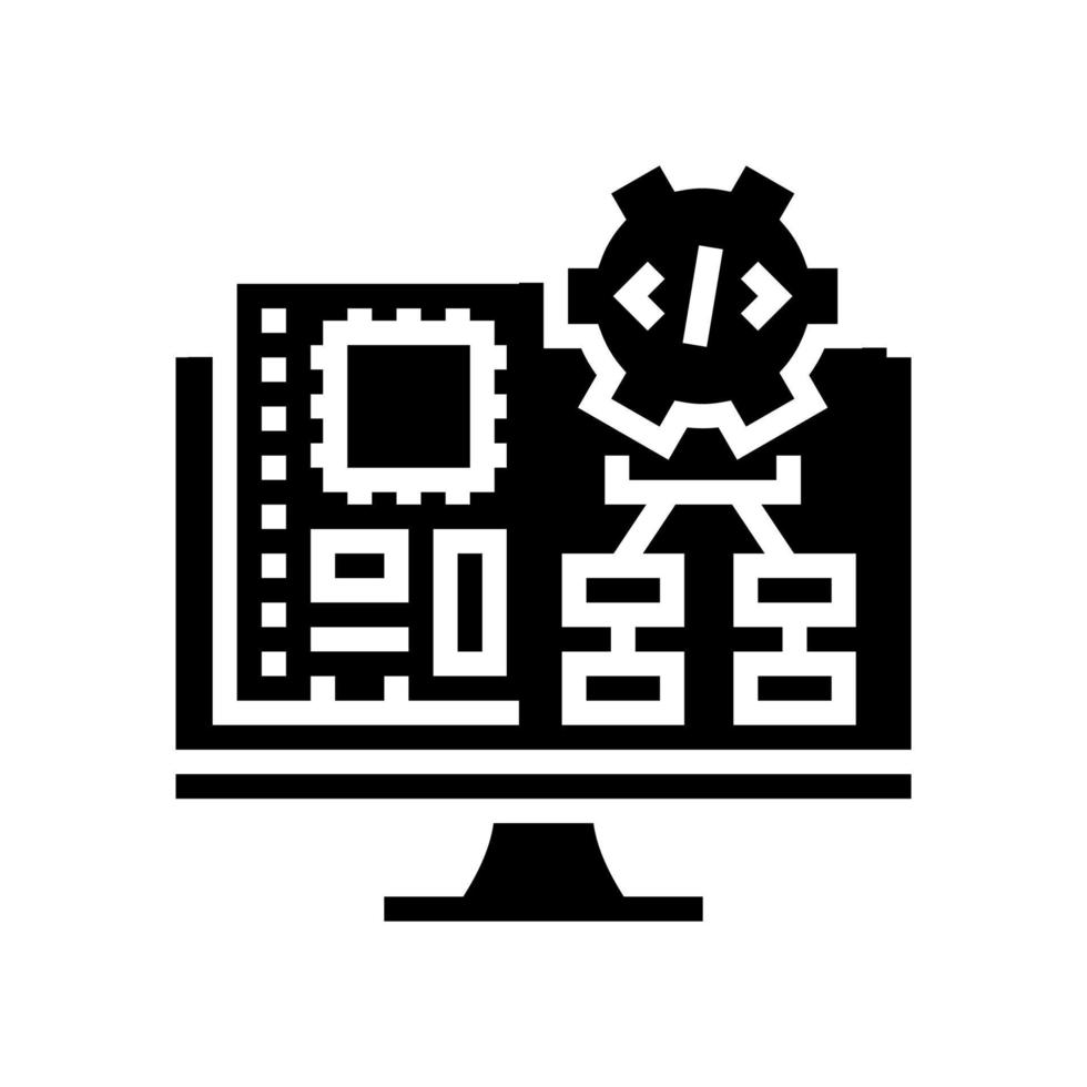 illustration vectorielle d'icône de glyphe de logiciel intégré vecteur