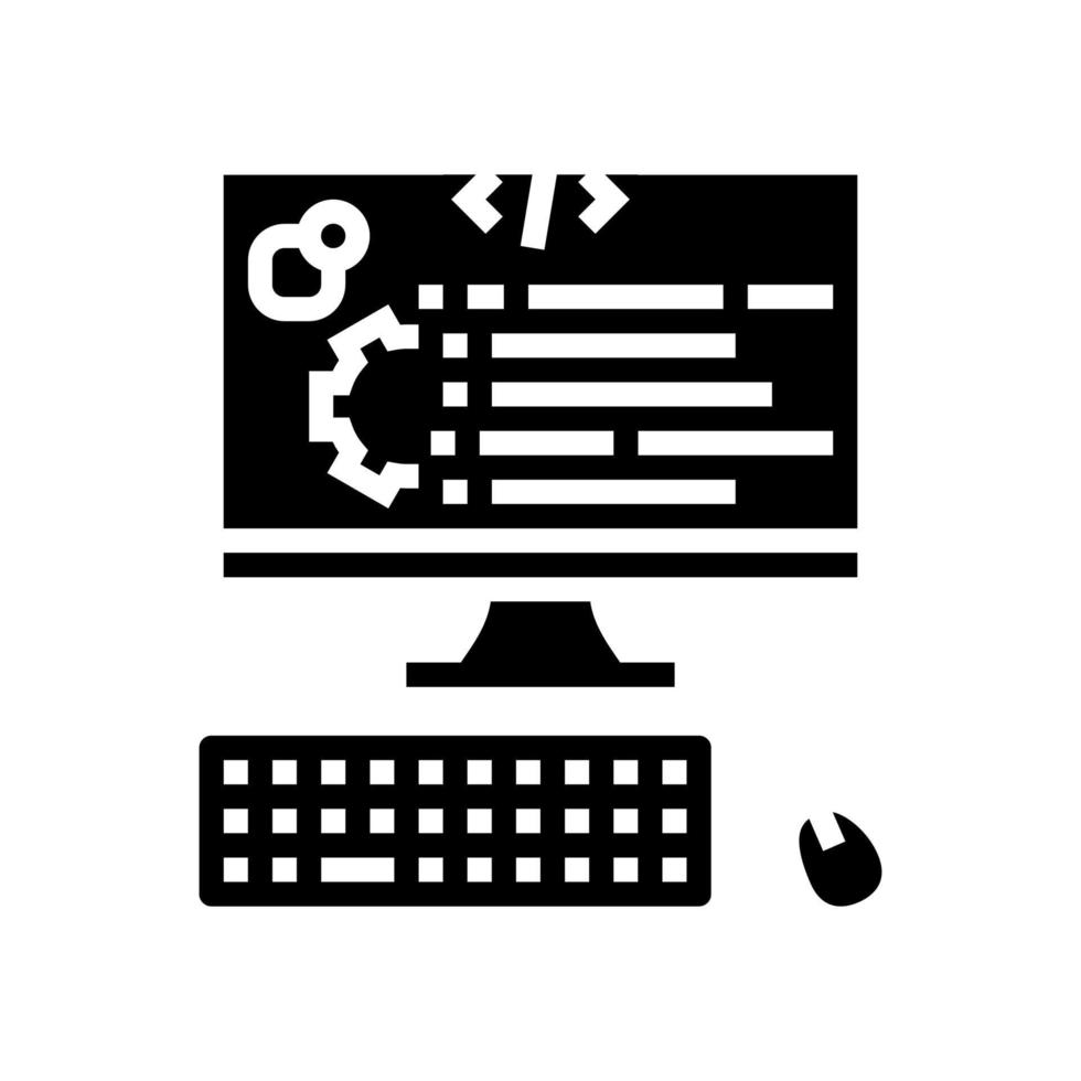 illustration vectorielle d'icône de glyphe de logiciel écrit par l'utilisateur vecteur