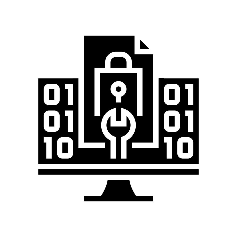 illustration vectorielle d'icône de glyphe de logiciel de source fermée vecteur