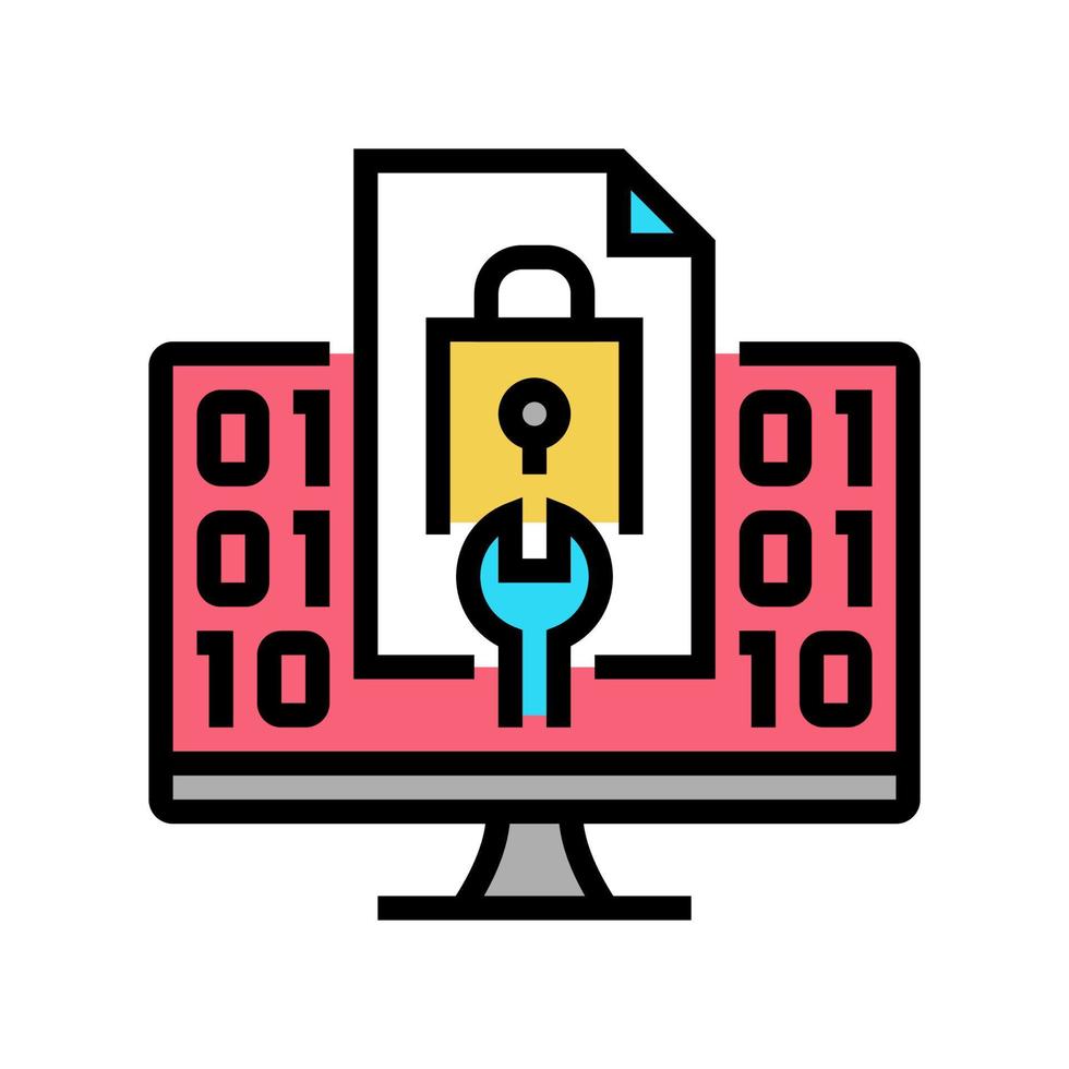 illustration vectorielle d'icône de couleur de logiciel de source fermée vecteur