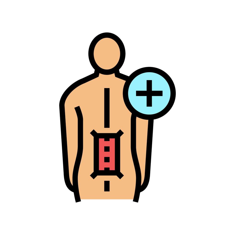 illustration vectorielle d'icône de couleur de chirurgie de la colonne vertébrale vecteur