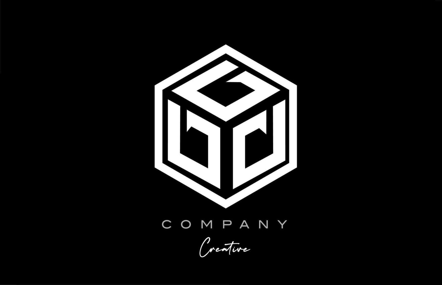 Création d'icône de logo de lettre d'alphabet de cube d avec la conception de polygone. modèle créatif de trois lettres pour les entreprises et les entreprises vecteur
