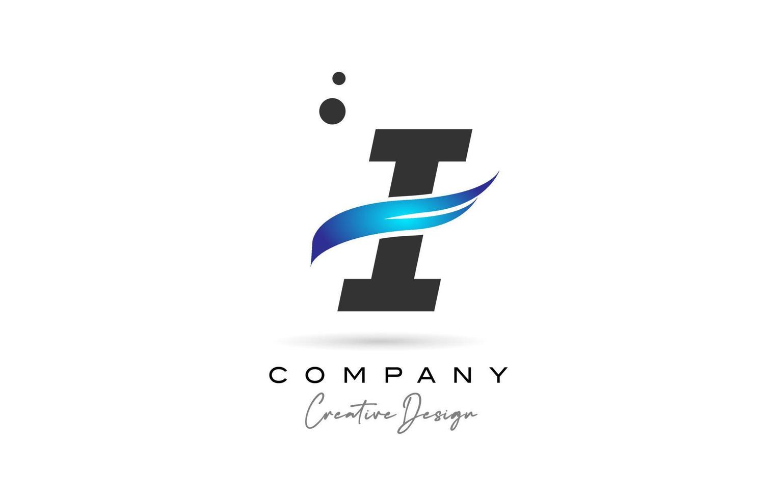 i icône du logo lettre alphabet points bleus gris. modèle créatif pour entreprise et entreprise vecteur