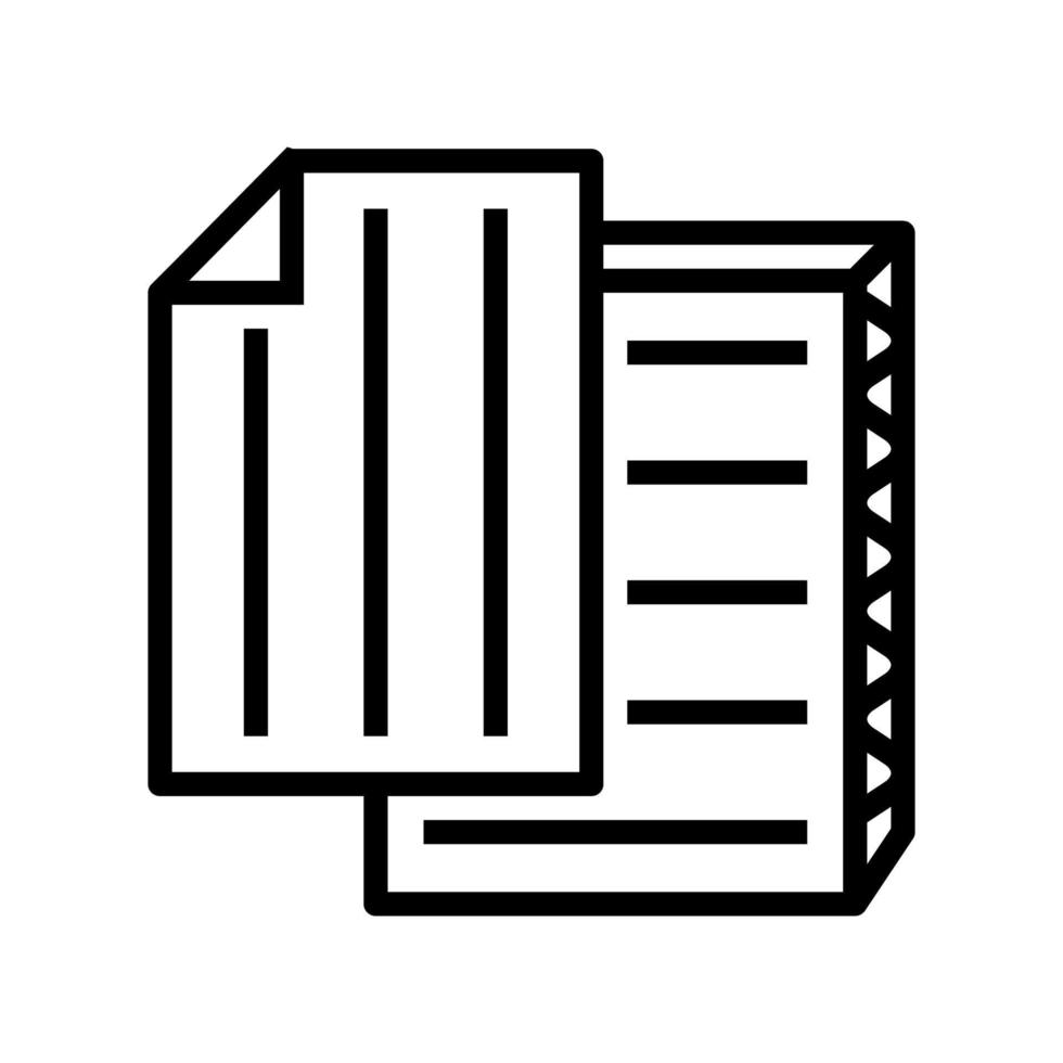 carton papier liste ligne icône illustration vectorielle vecteur