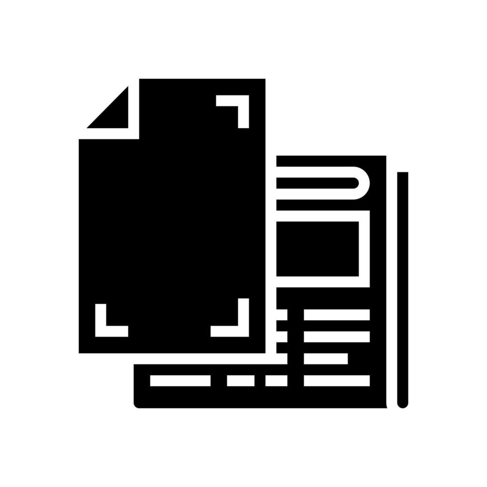 papier journal papier journal glyphe icône illustration vectorielle vecteur