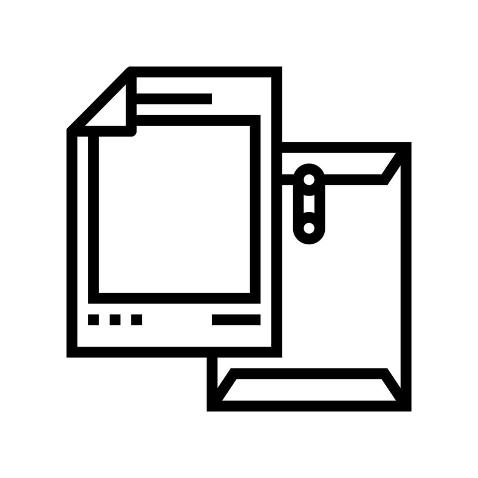 illustration vectorielle de l'icône de la ligne de la liste de papier obligataire vecteur