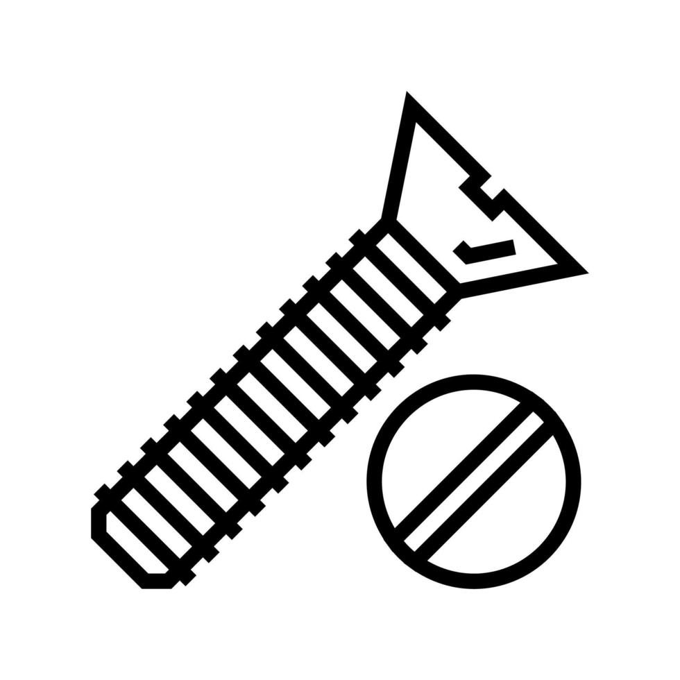 illustration vectorielle d'icône de ligne de vis à tête plate vecteur