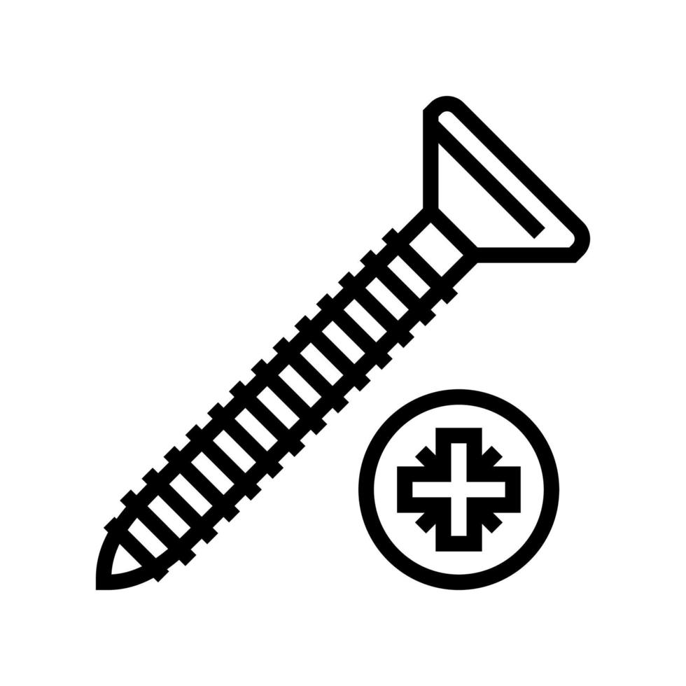 illustration vectorielle d'icône de ligne de vis à bois vecteur