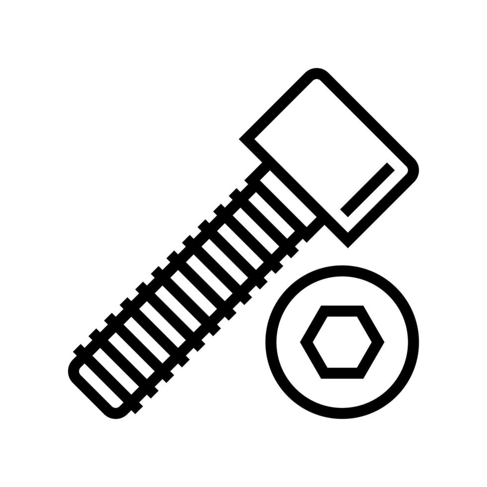 illustration vectorielle d'icône de ligne de vis à tête creuse vecteur