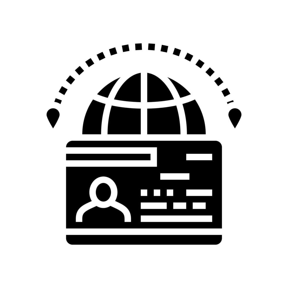 illustration vectorielle d'icône de glyphe de visa d'immigration vecteur