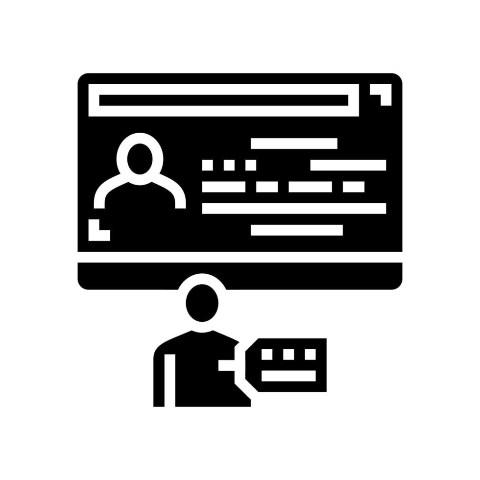 illustration vectorielle d'icône de glyphe de visa de genre vecteur