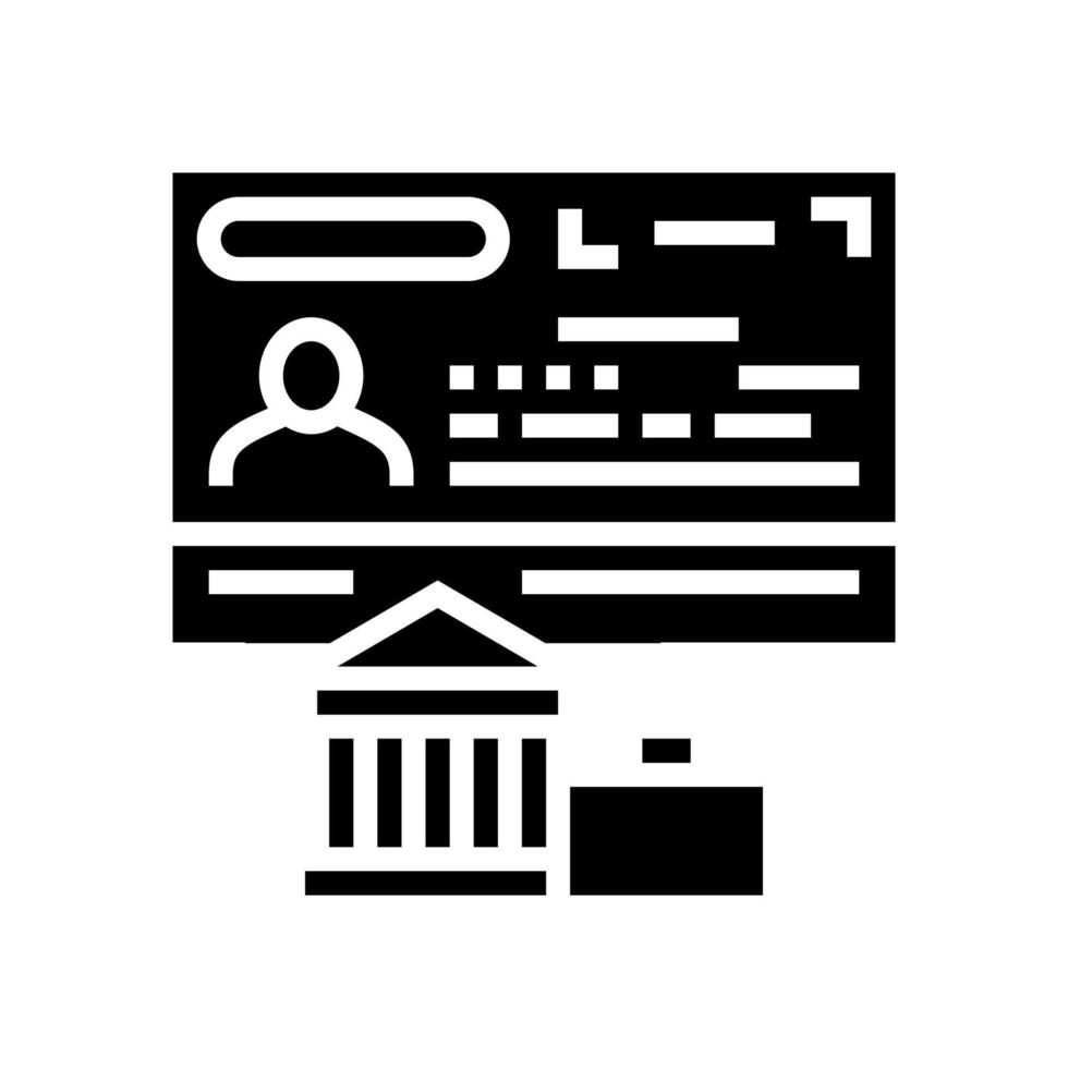 illustration vectorielle d'icône de glyphe de visa diplomatique vecteur