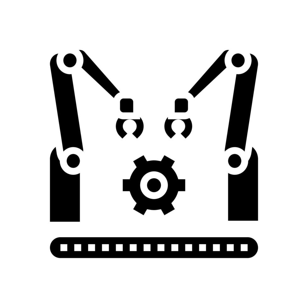 illustration vectorielle d'icône de glyphe de voiture de convoyeur d'usine vecteur