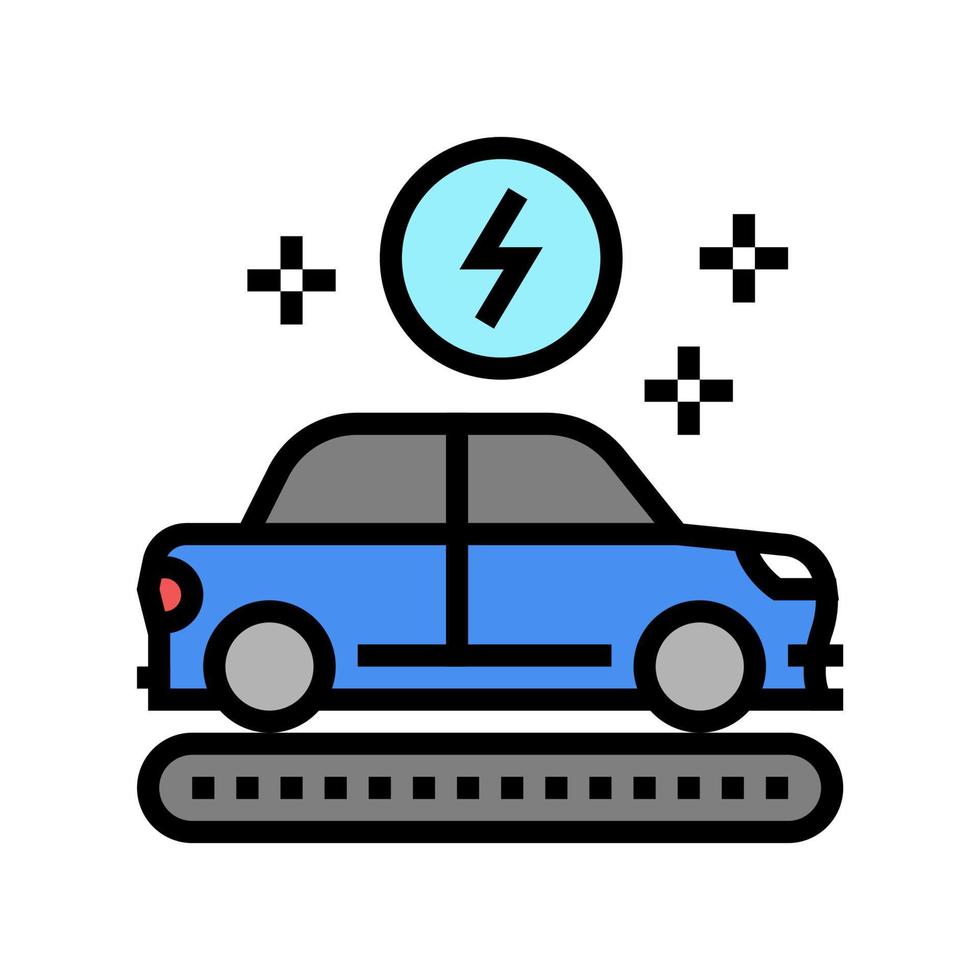 fabrication d'illustration vectorielle d'icône de couleur de voiture électrique vecteur