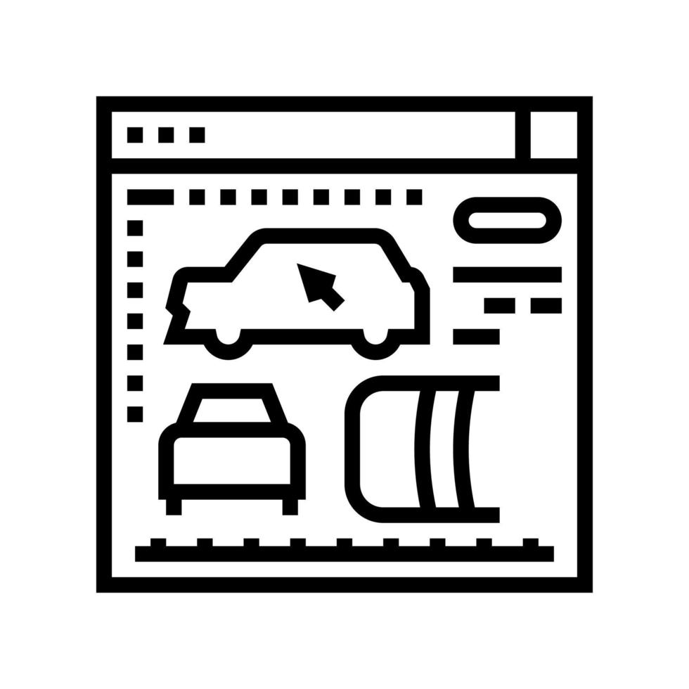 développement de conception et illustration vectorielle d'icône de ligne d'apparence de voiture vecteur