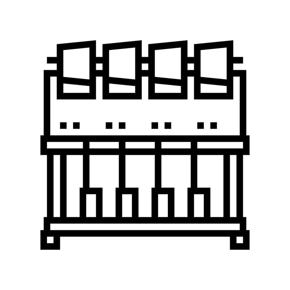 illustration vectorielle d'icône de ligne de machine à broder industrielle vecteur