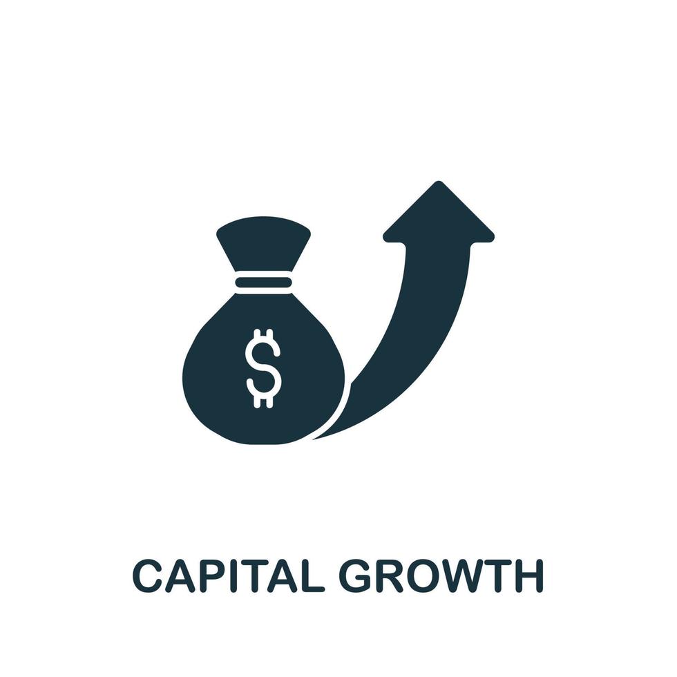 icône de croissance du capital de la collection d'investissement. icône de croissance du capital en ligne simple pour les modèles, la conception Web et les infographies vecteur