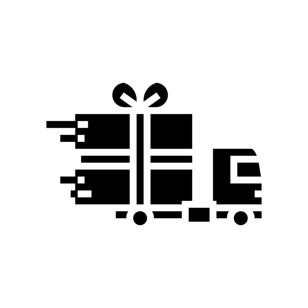 cadeau livraison gratuite glyphe icône illustration vectorielle vecteur