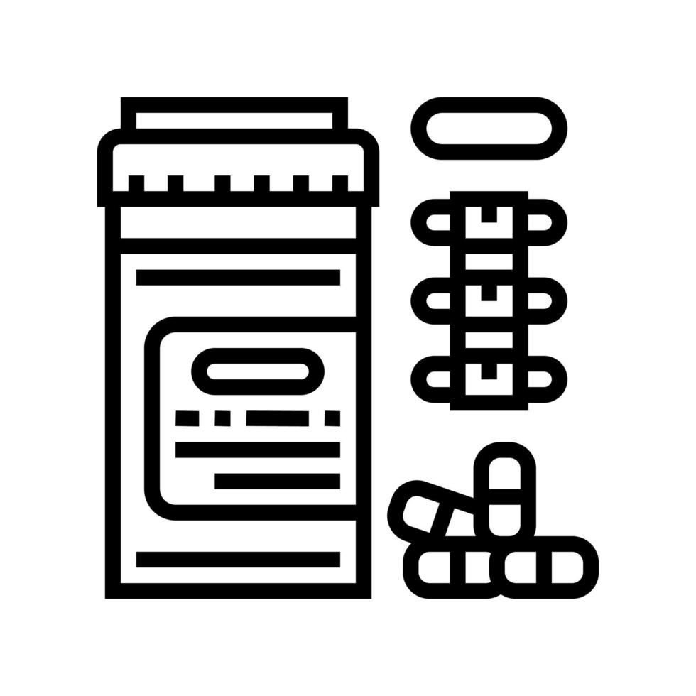 pilules analgésiques scoliose ligne icône illustration vectorielle vecteur