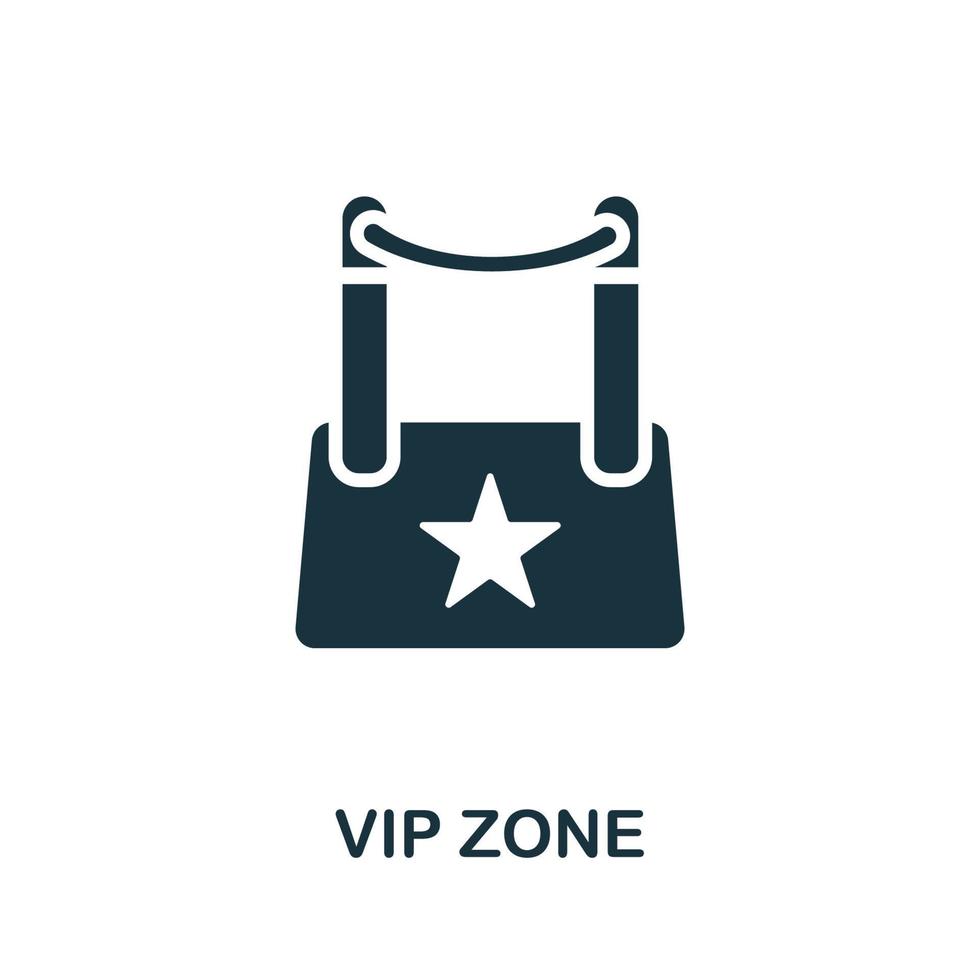 icône de la zone vip. illustration simple de la collection de boîtes de nuit. icône de zone vip créative pour la conception Web, les modèles, les infographies et plus encore vecteur