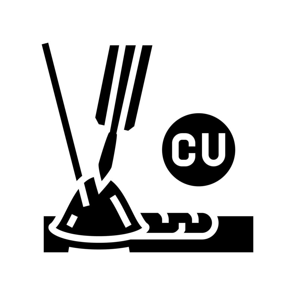 illustration vectorielle d'icône de glyphe de soudure en cuivre vecteur
