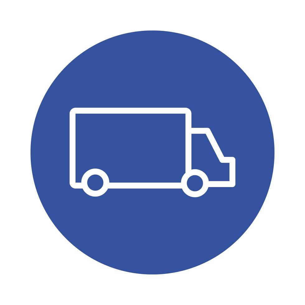 style de bloc de service de livraison de camion vecteur
