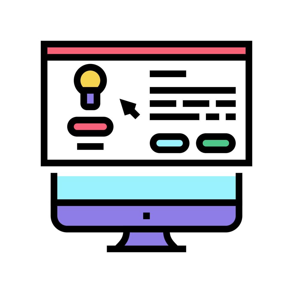 illustration vectorielle d'icône de couleur de fenêtre pop-up publicitaire vecteur