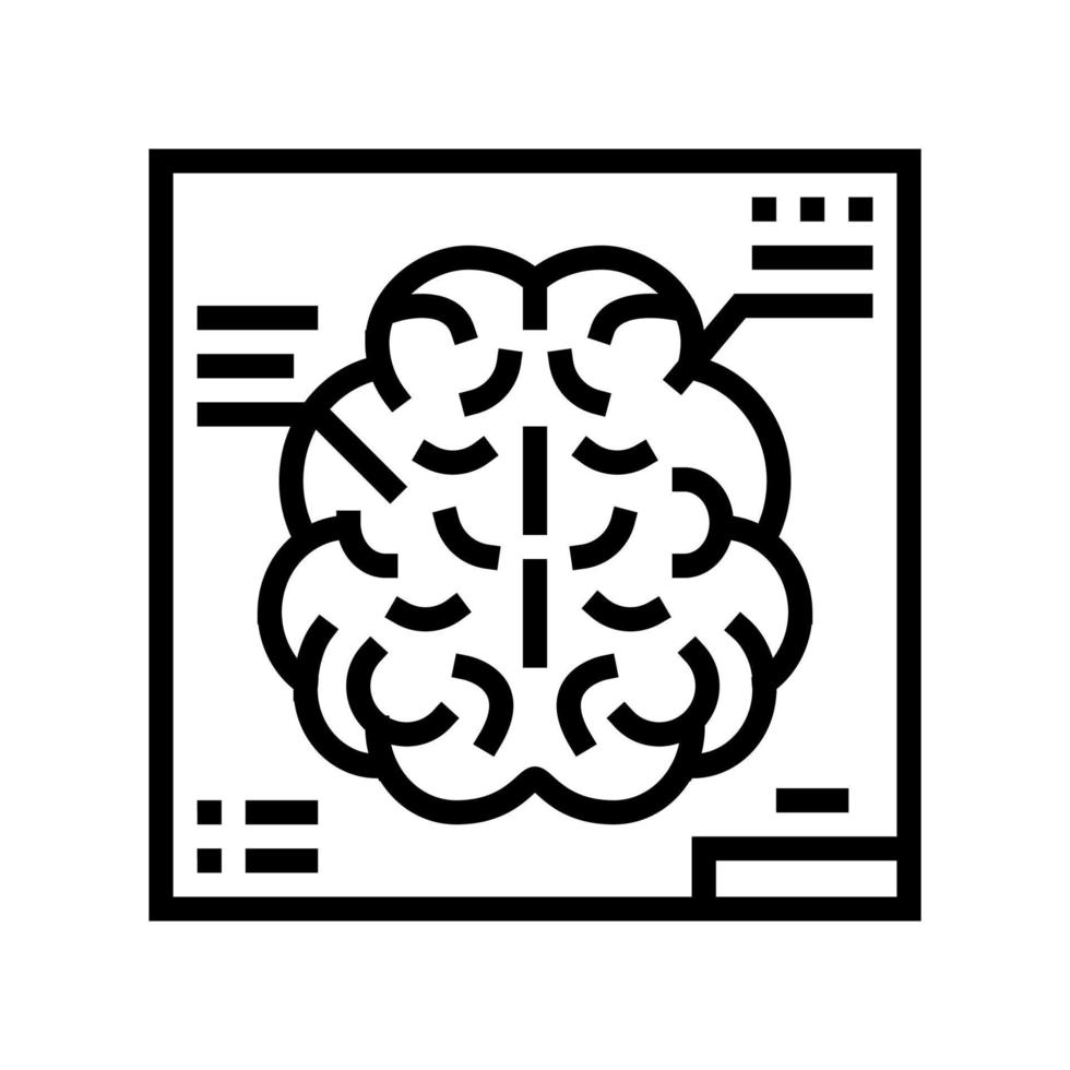 illustration vectorielle de l'icône de la ligne de recherche de radiologie cérébrale vecteur