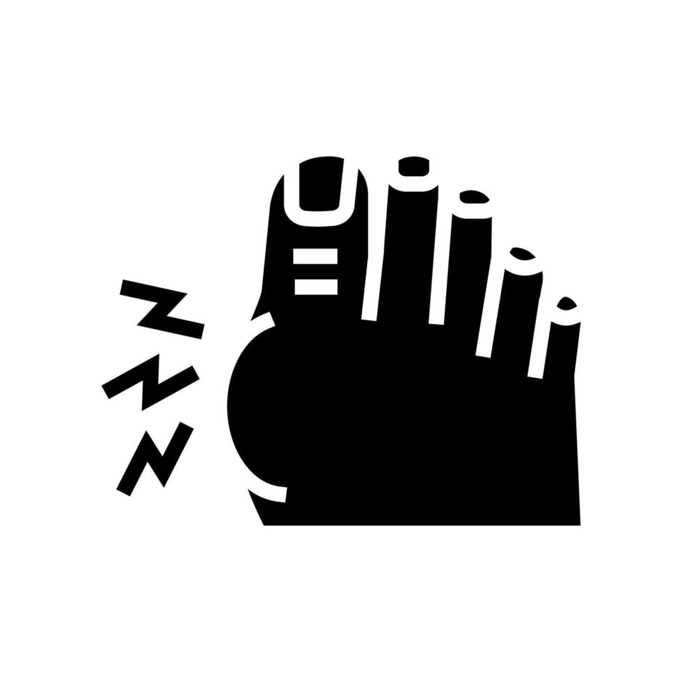 douleur dans l'illustration vectorielle de l'icône du glyphe du gros orteil vecteur