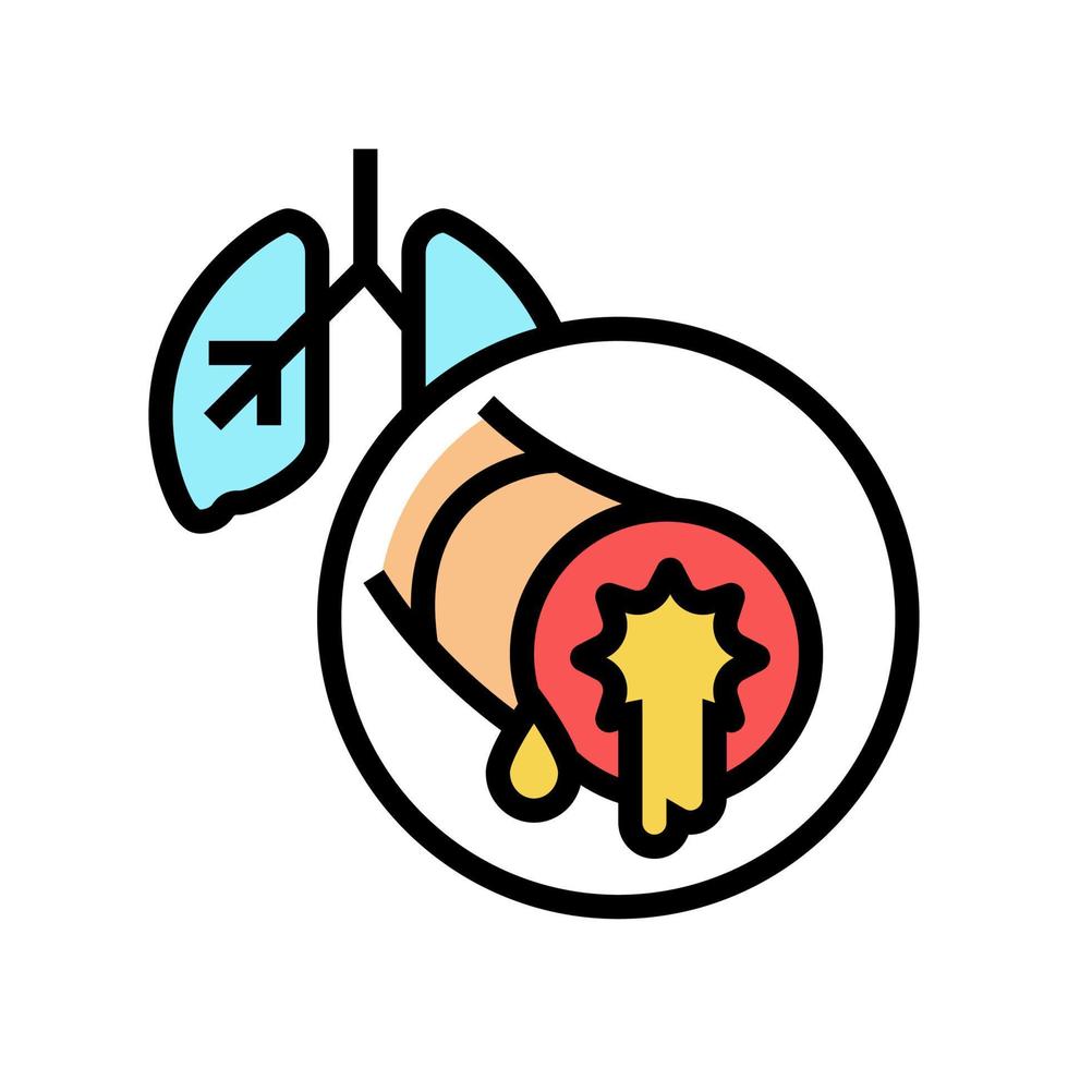 bronchectasie maladie respiratoire couleur icône illustration vectorielle vecteur