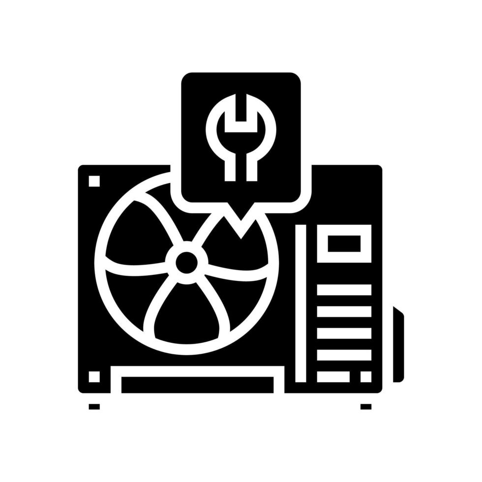 illustration vectorielle d'icône de glyphe de réparation de climatiseur vecteur