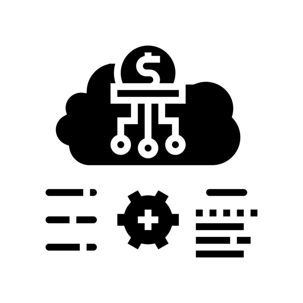 entreprise de recherche de coûts et illustration vectorielle d'icône de glyphe de traitement vecteur