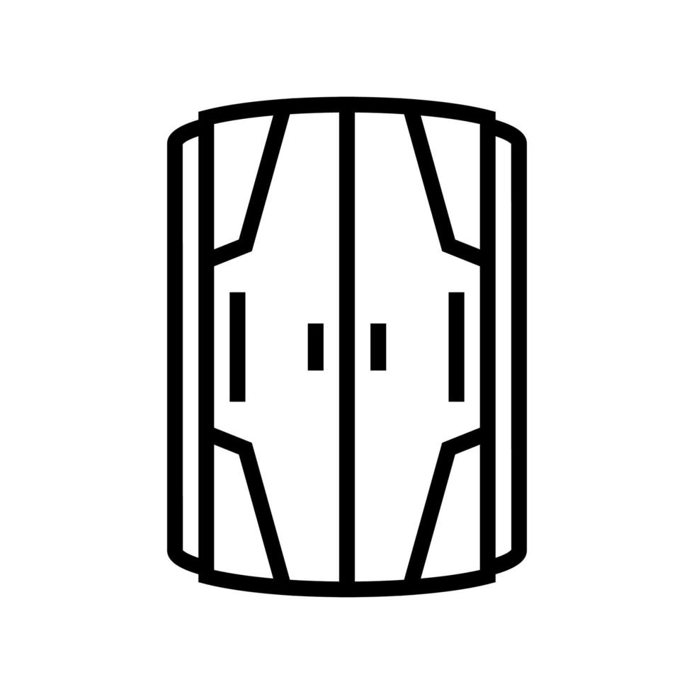 illustration vectorielle d'icône de ligne d'équipement de solarium de cabine verticale fermée vecteur