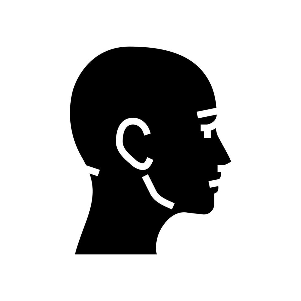 tête humaine glyphe icône illustration vectorielle vecteur
