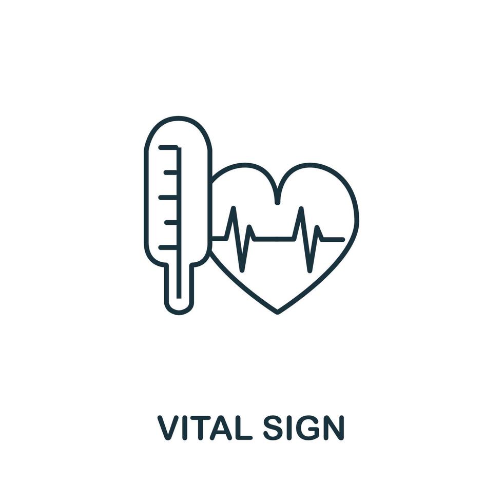 icône de signe vital de la collection de contrôle de santé. icône de signe vital de ligne simple pour les modèles, la conception Web et les infographies vecteur