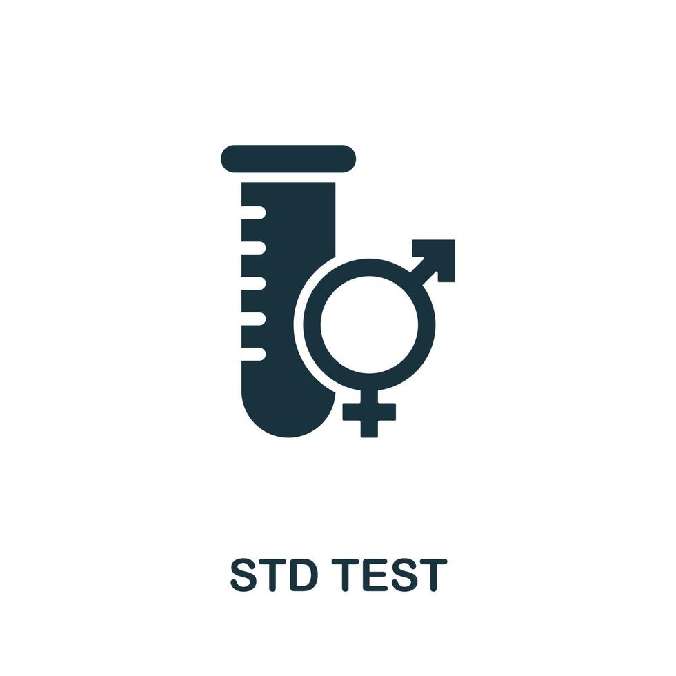 icône de test std. illustration simple de la collection de matériel médical. icône de test std créatif pour la conception Web, les modèles, les infographies et plus encore vecteur