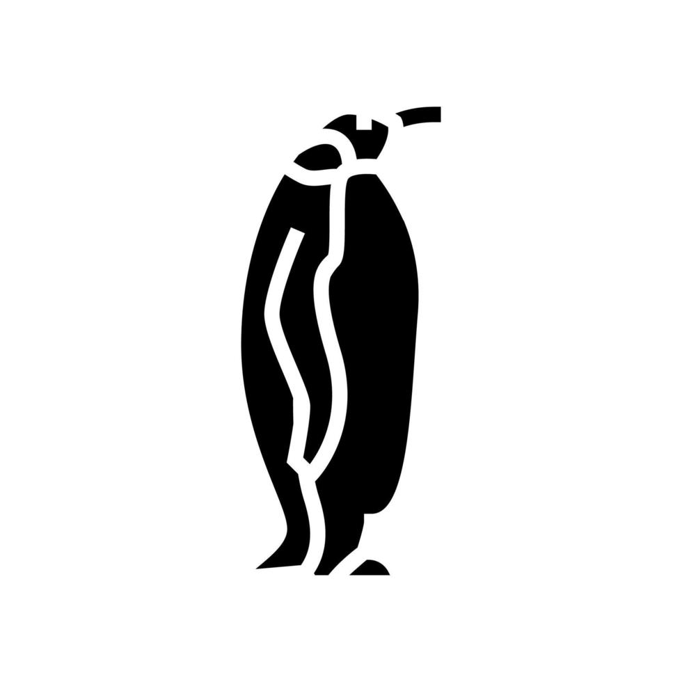 oiseau pingouin dans le zoo glyphe icône illustration vectorielle vecteur