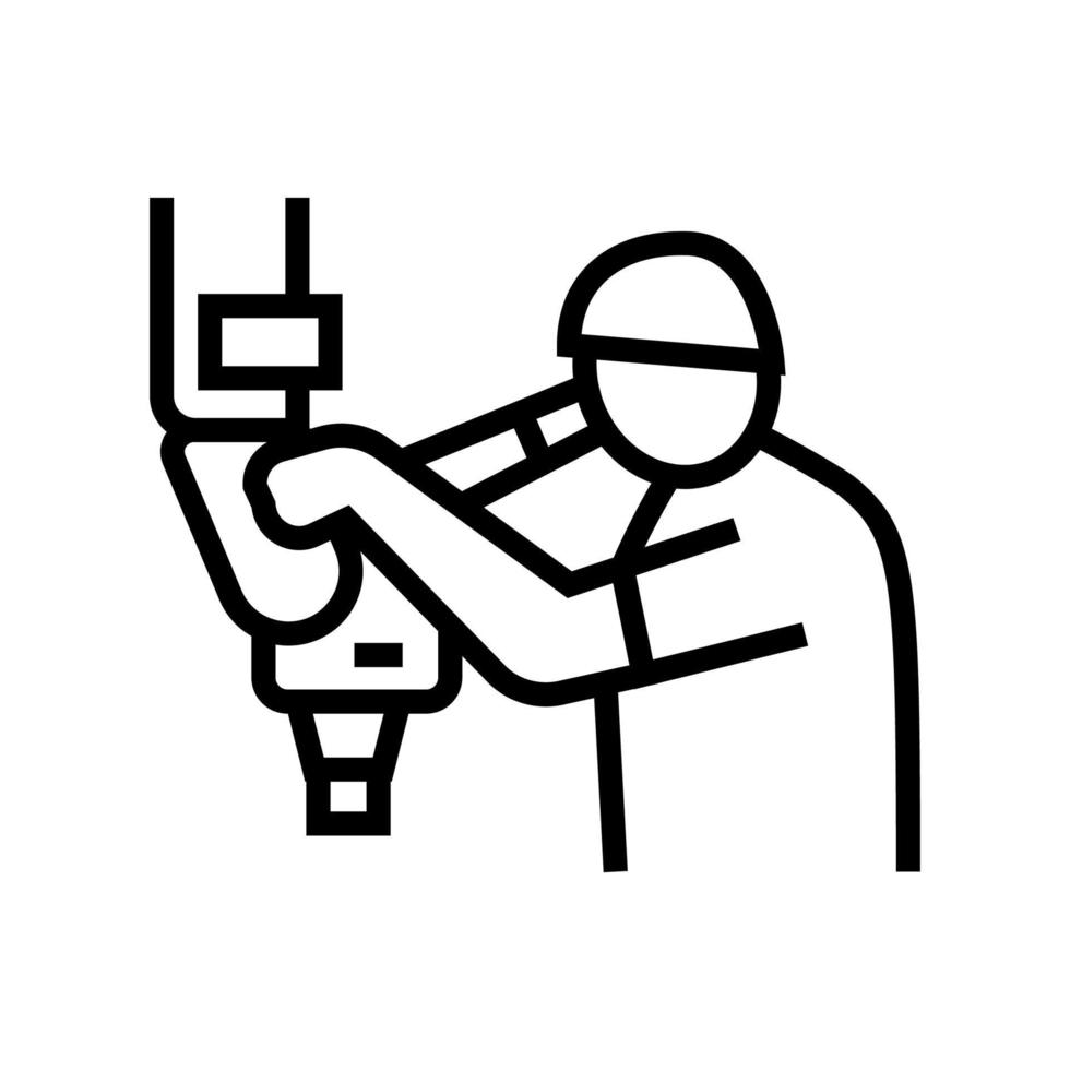 illustration vectorielle de l'icône de la ligne de travail du médecin en microchirurgie vecteur