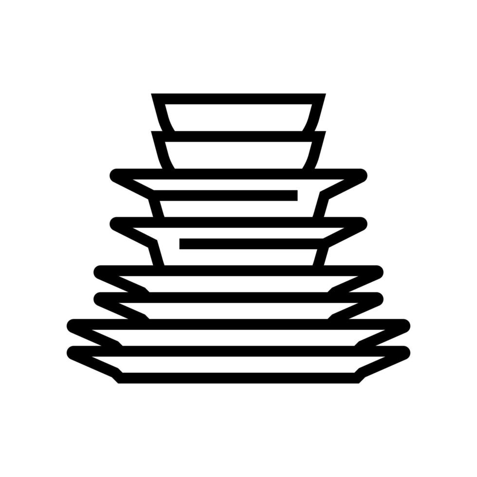 assiettes de vaisselle ligne icône illustration vectorielle vecteur