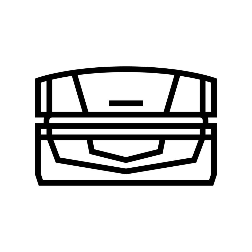 illustration vectorielle d'icône de ligne d'équipement de solarium de cabine fermée horizontale vecteur