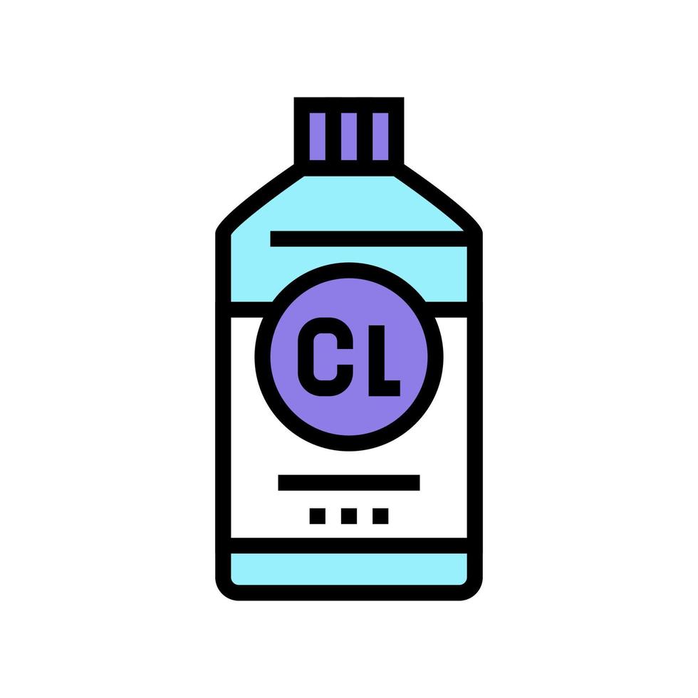 eau de Javel chimique liquide couleur icône illustration vectorielle vecteur