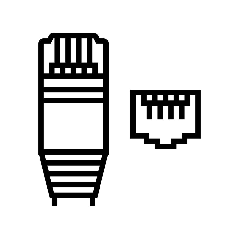 illustration vectorielle de l'icône de la ligne modem ethernet vecteur