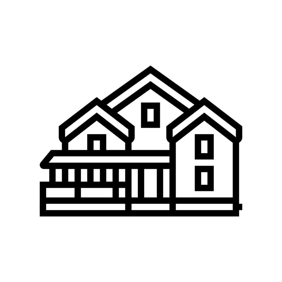 illustration vectorielle de l'icône de la ligne de la maison de campagne vecteur