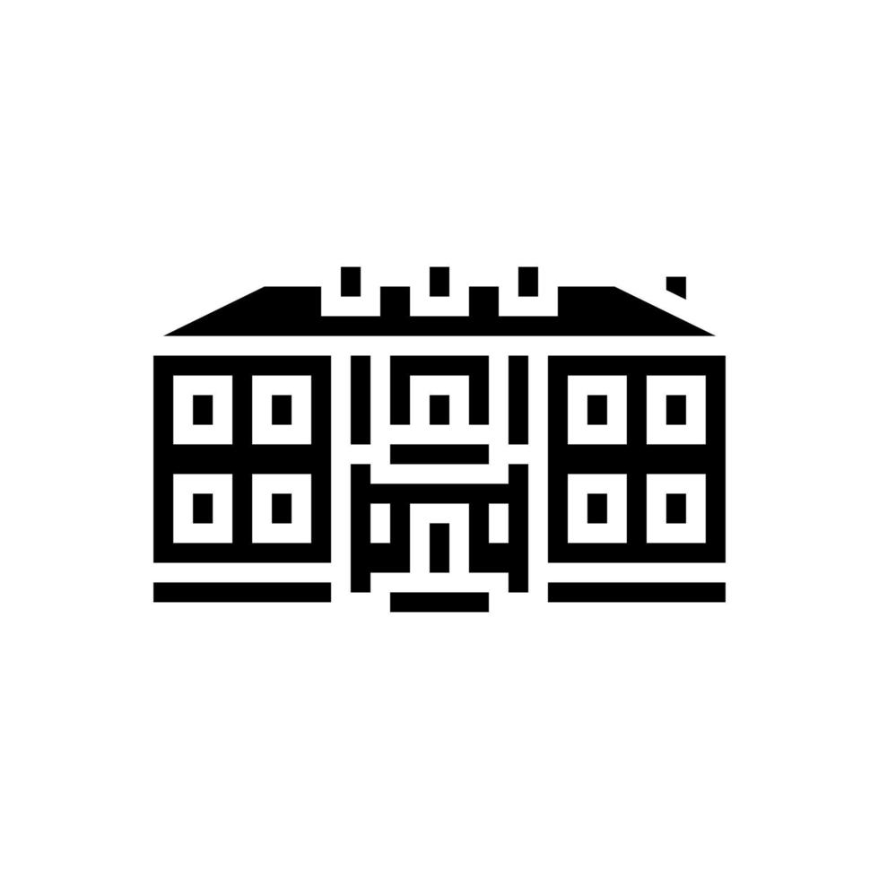 illustration vectorielle d'icône de glyphe de maison coloniale vecteur