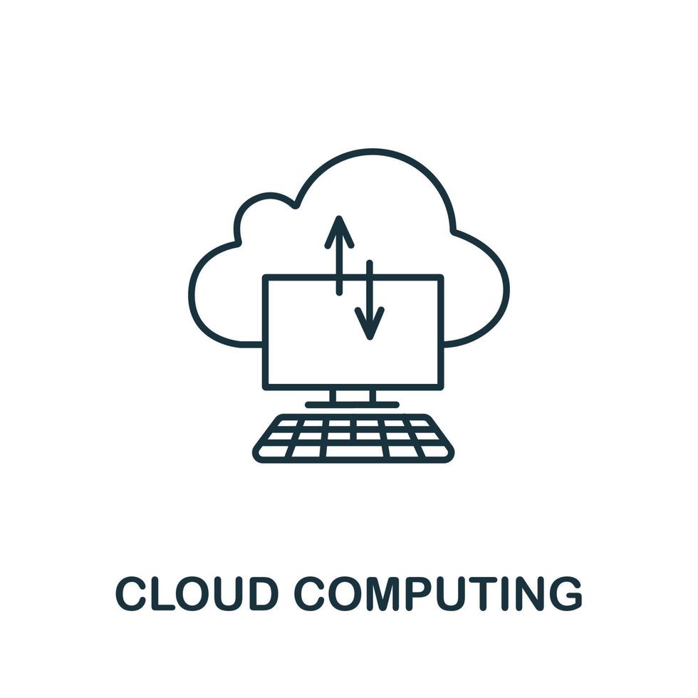 icône de cloud computing de la collection iot. icône de cloud computing en ligne simple pour les modèles, la conception Web et les infographies vecteur