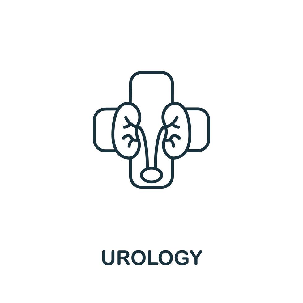 icône d'urologie de la collection médicale. symbole d'urologie d'élément de ligne simple pour les modèles, la conception Web et les infographies vecteur