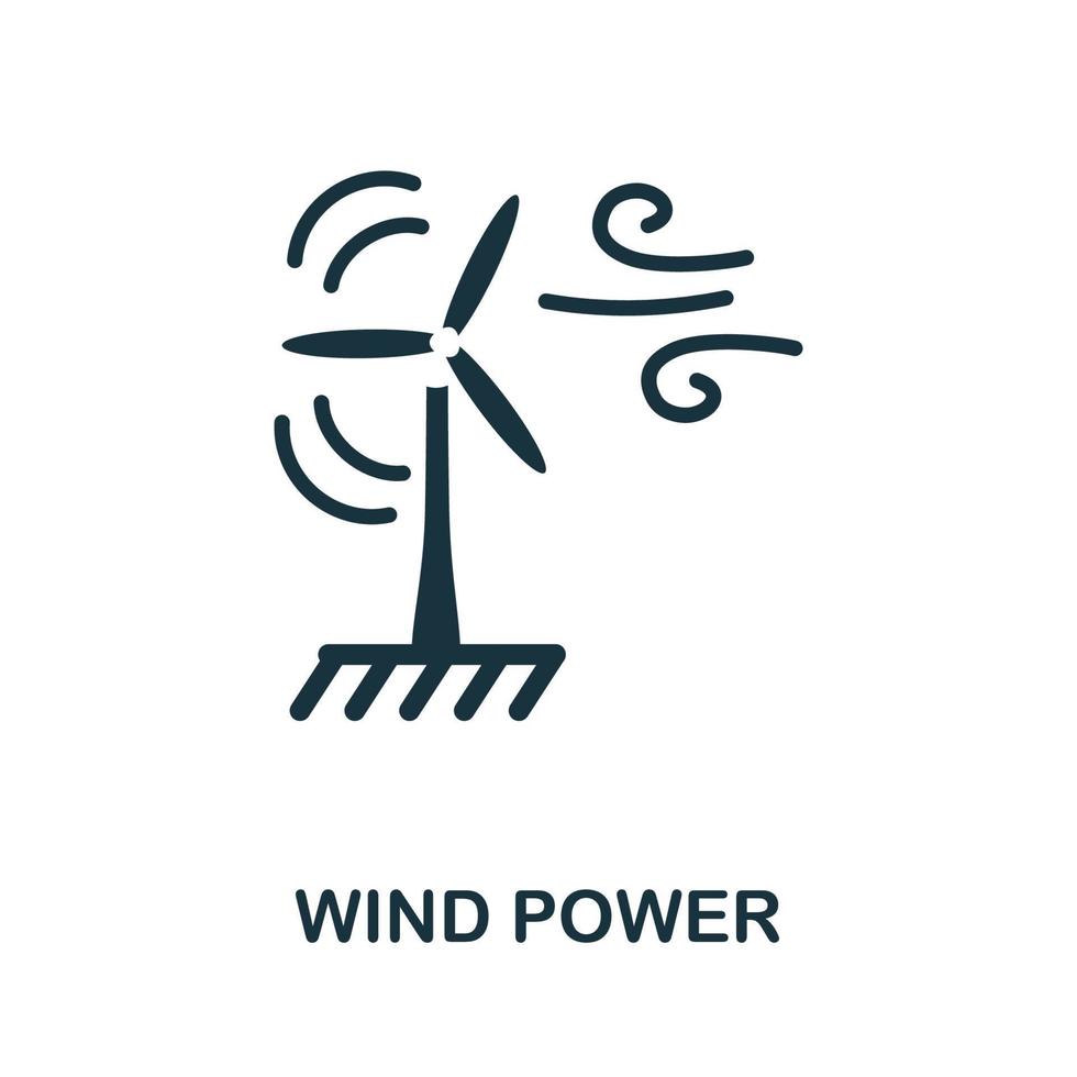 icône de l'énergie éolienne. élément simple de la collection sur le réchauffement climatique. icône d'énergie éolienne créative pour la conception Web, les modèles, les infographies et plus encore vecteur